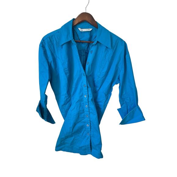 ZARA Blue Button-Down Mini Shirt Dress
Sz XL Long Sleeve Collar Blogger Favorite - Picture 3 of 10